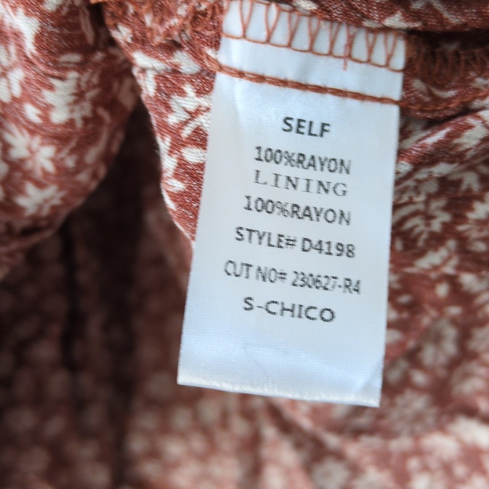 Floral Rust Color Dress - Picture 3 of 4